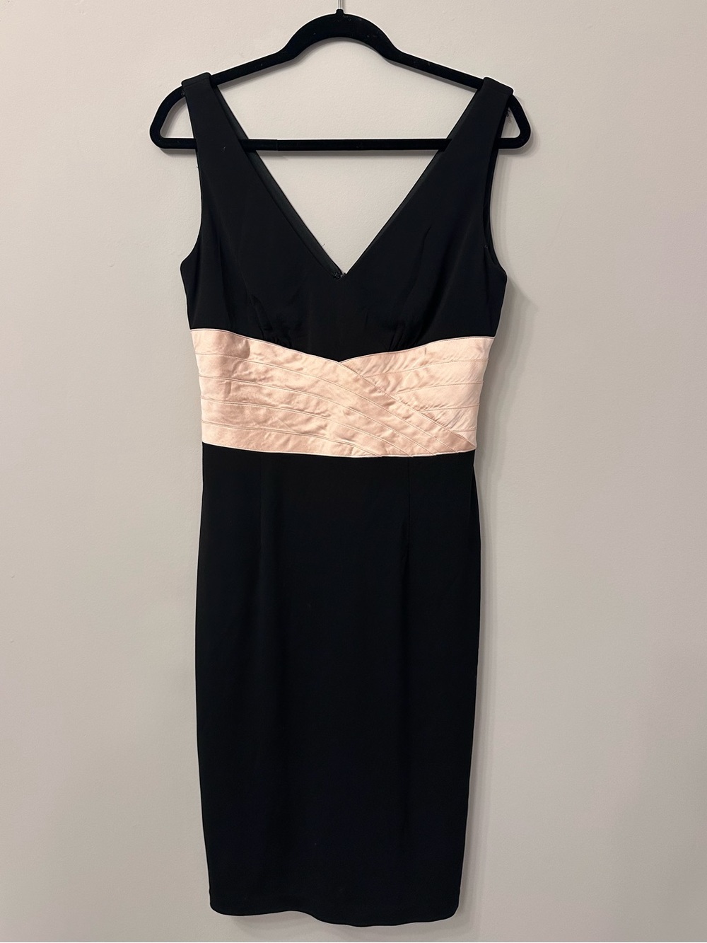 Kay Unger New York Black Silk Waist Cocktail Dress Size 10